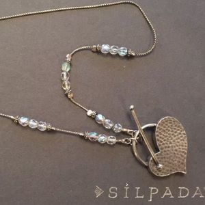 Silpada Sterling and crystal necklace EUC